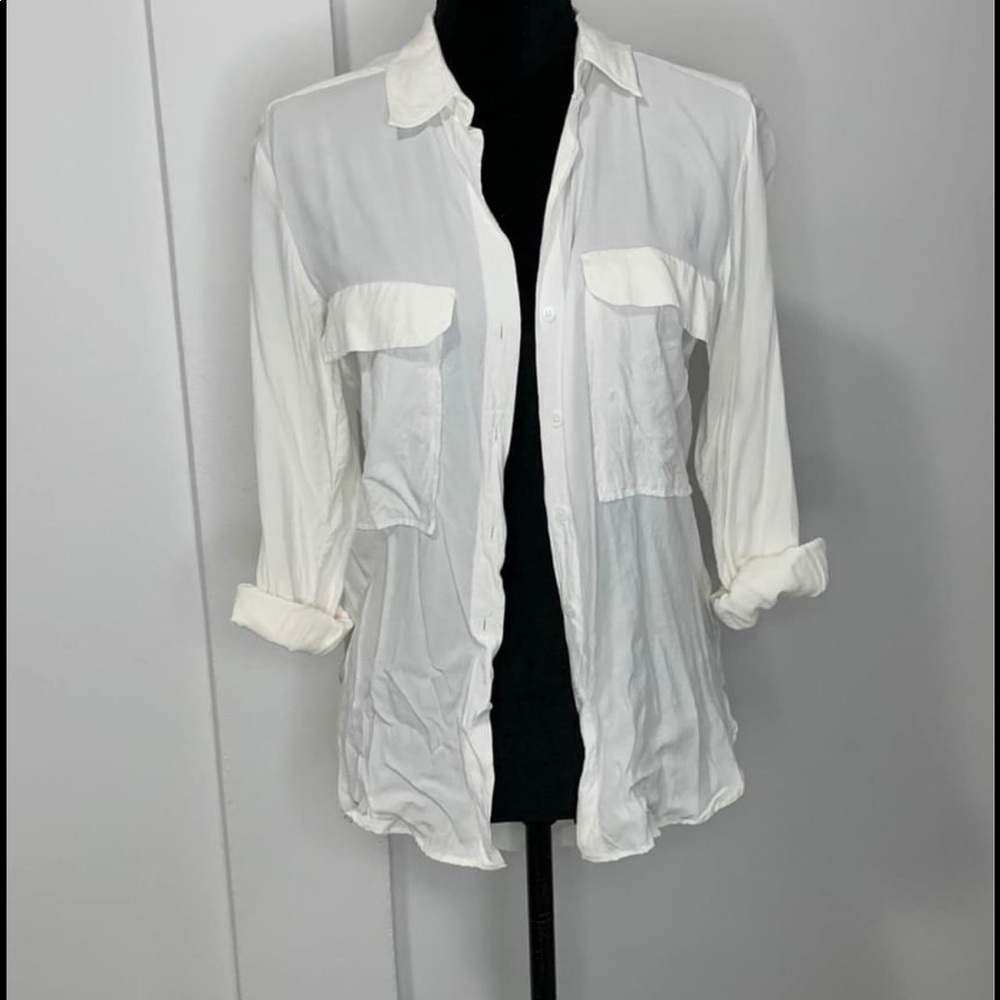 White button up blouse